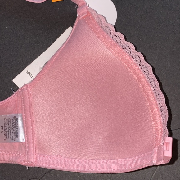 32A NWT Front Close Racerback Soft Bra, Lace Edge Adj Straps No Underwire Boning - Picture 6 of 10